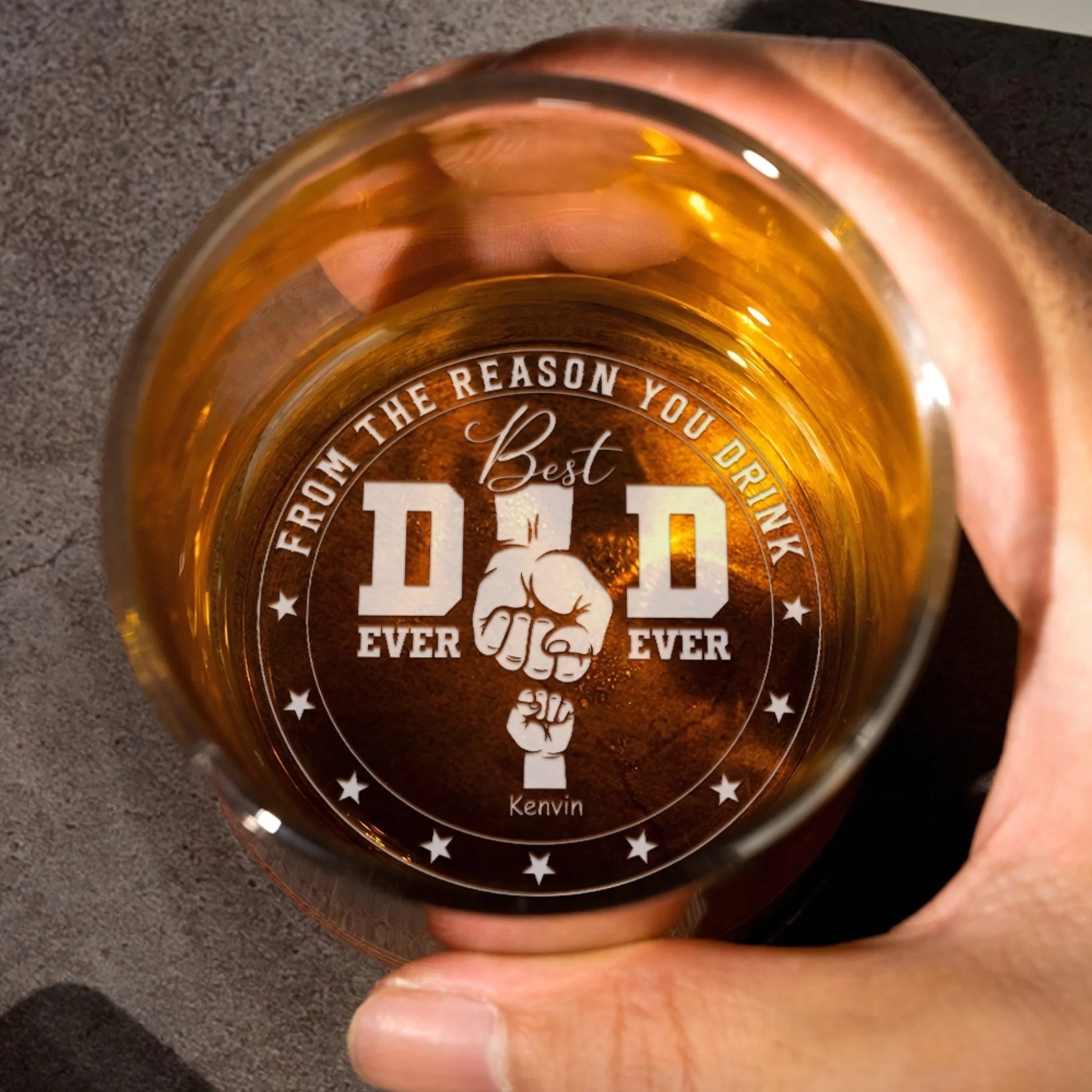 Father's Day personalized whiskey glass gift for dad