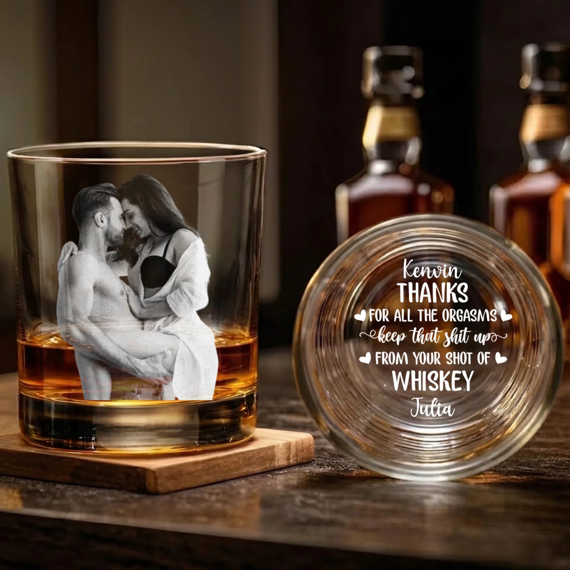 Personalized Photo Whiskey Glass For Husband Custom Gift From Wife