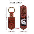Leather photo keychain dimensions and personalization details