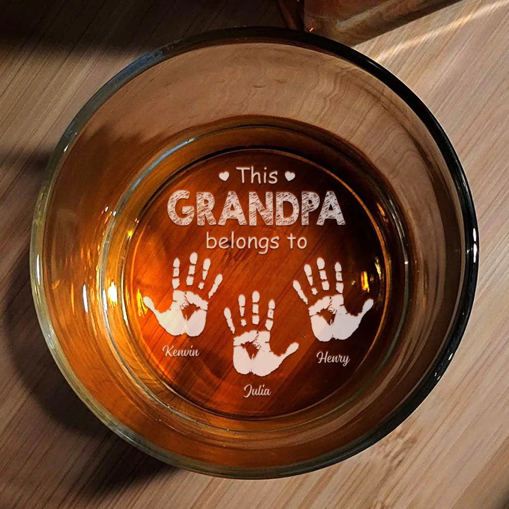 Our Grandpa personalized engraved whiskey glass gift from grandkids