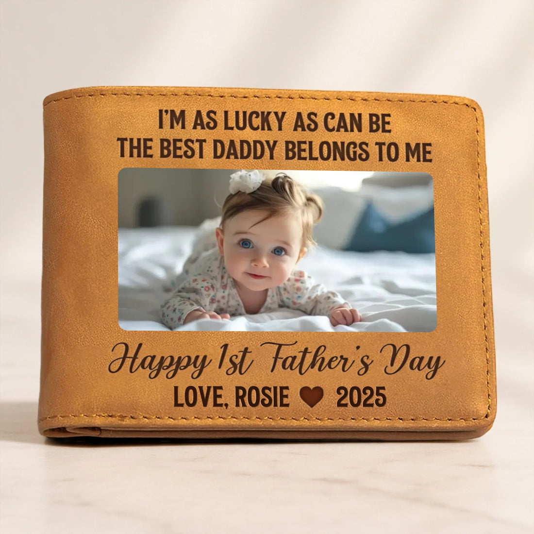 1st Father's Day - Personalized Men's Leather Wallet