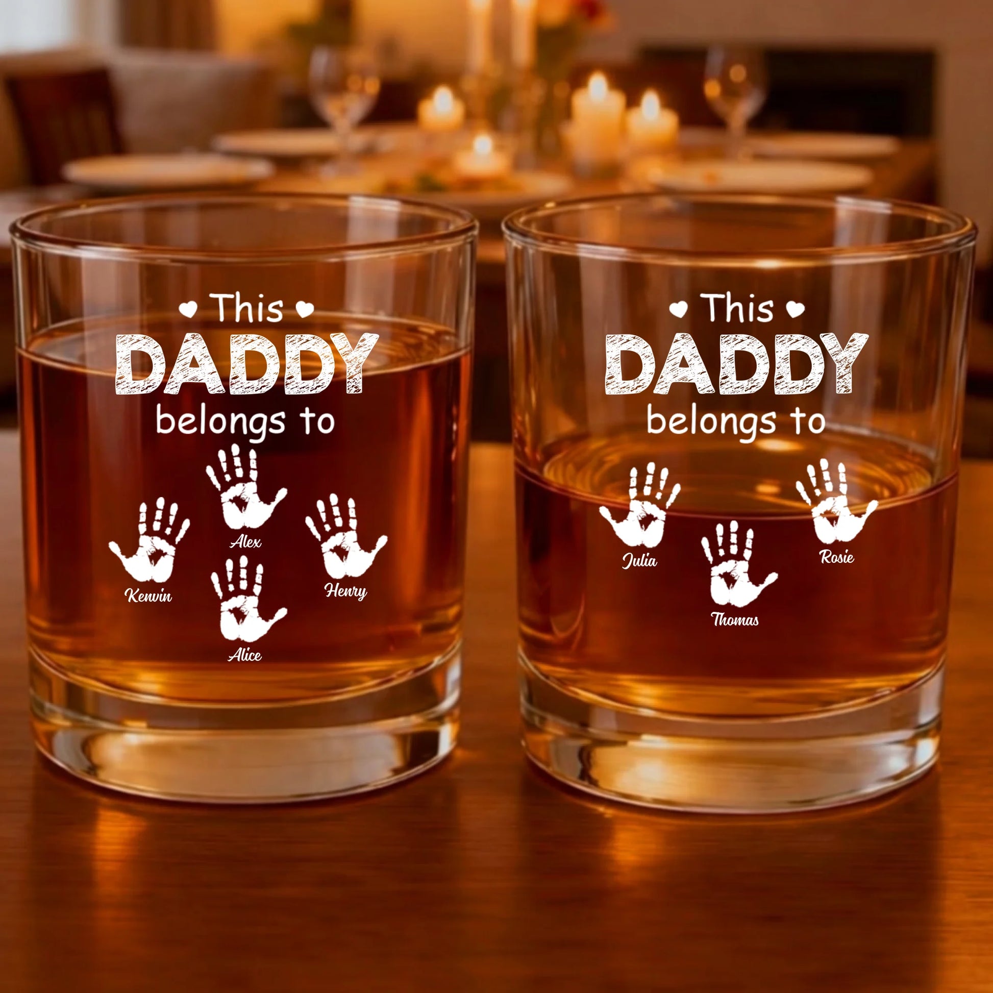 Our Daddy personalized whiskey glass gift for dad and grandpa