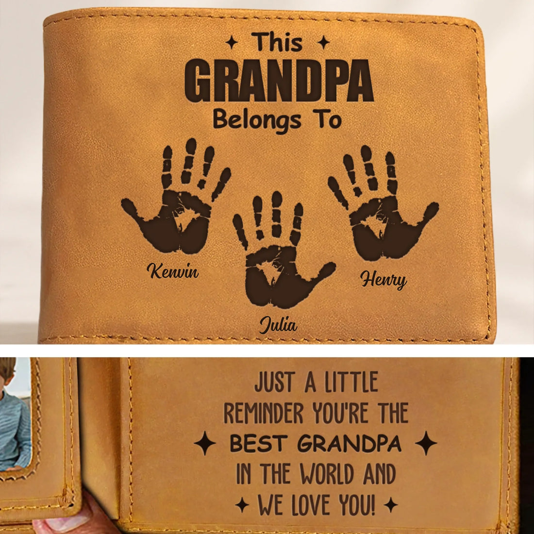 Our Grandpa - Personalized Men's Leather Wallet