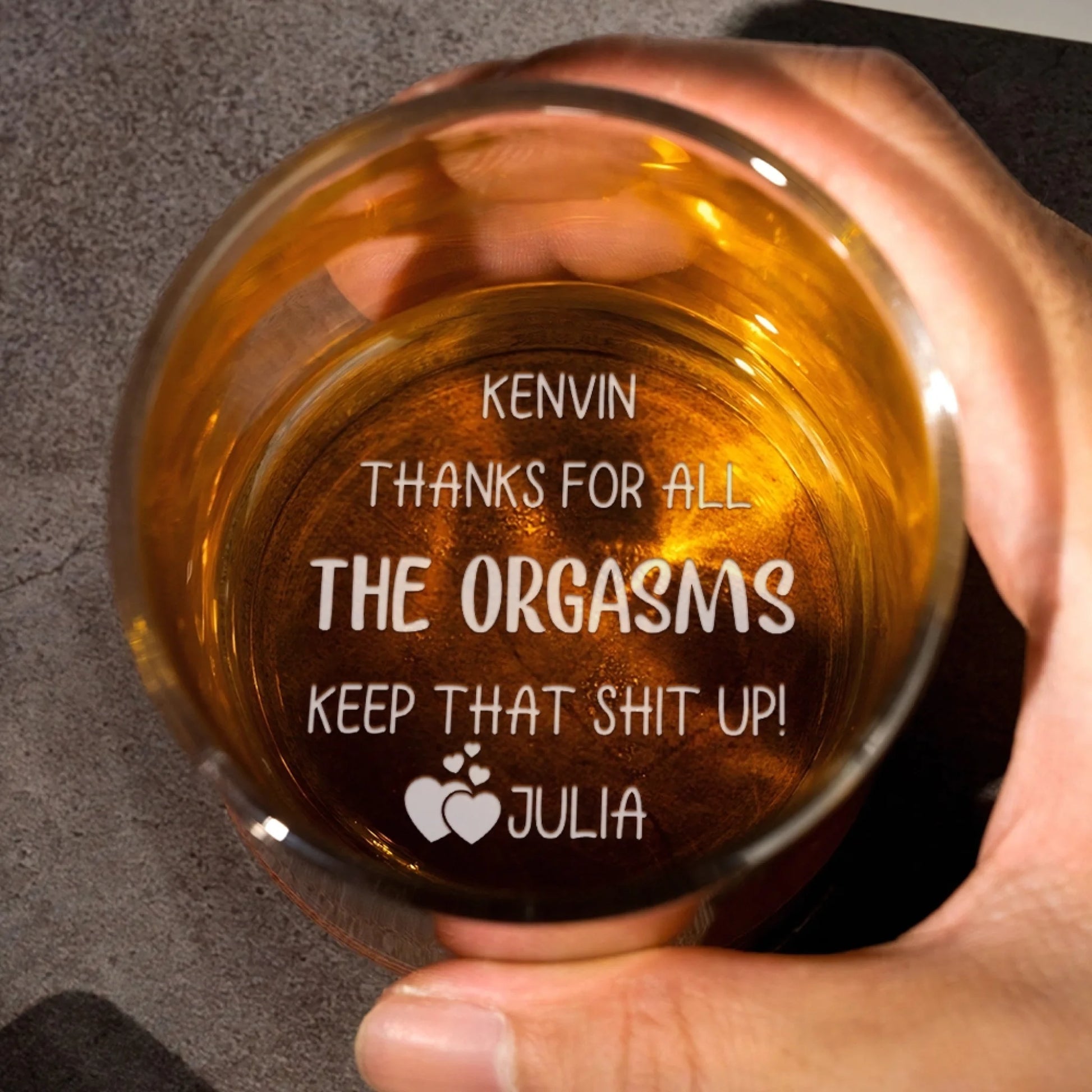 Premium Crystal Clear Personalized Whiskey Glass For Husband