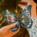 Custom butterfly memorial ornament with photo personalized acrylic keepsake