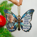 Memorial butterfly ornament with custom photo remembrance decoration