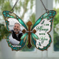 Personalized butterfly cross memorial suncatcher with custom photo