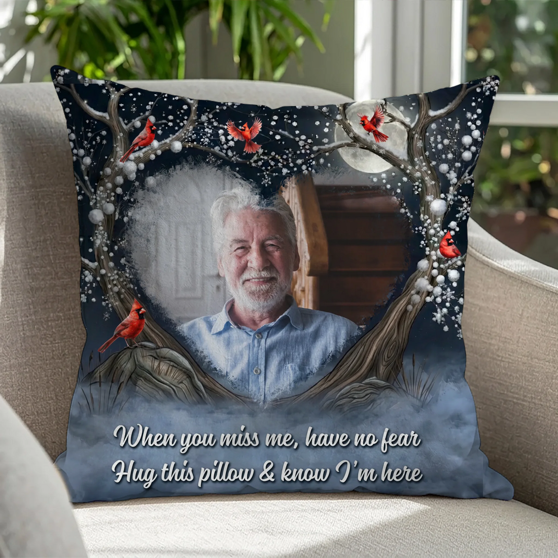 Personalized memorial landscape suncatcher with custom photo