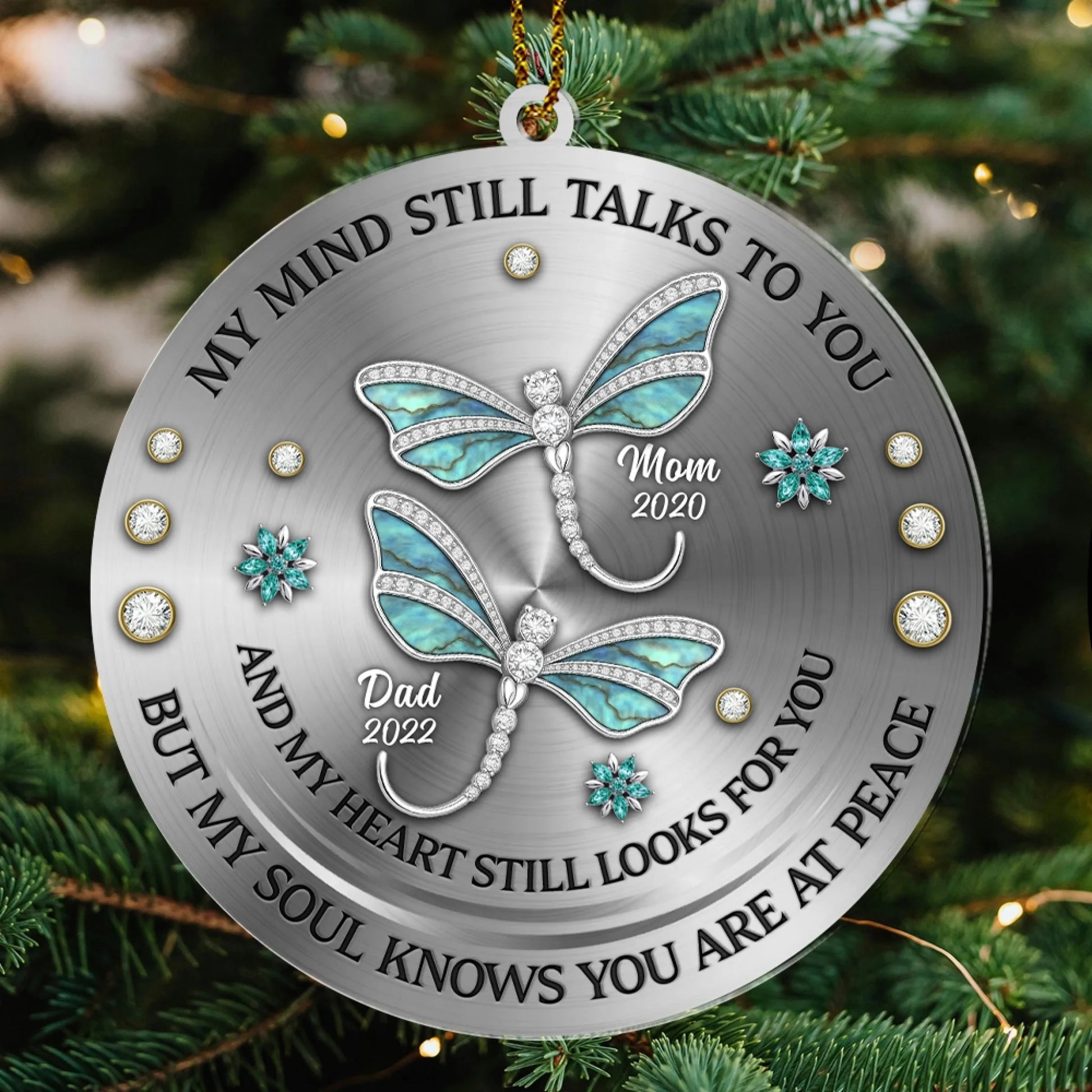 Memorial dragonfly acrylic ornament product details and size guide