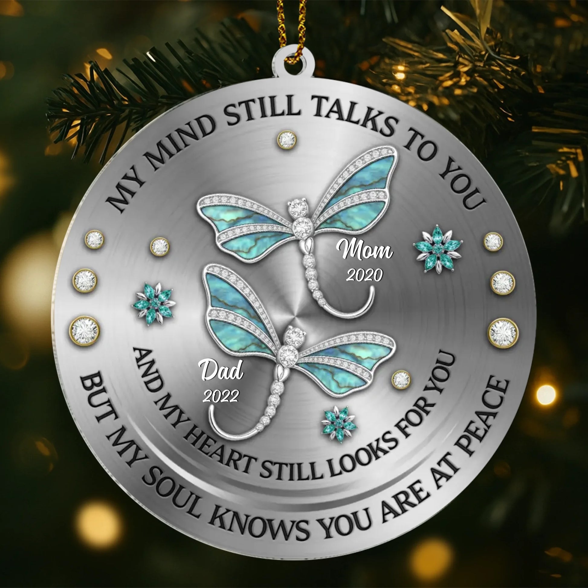 Personalized memorial dragonfly acrylic ornament keepsake