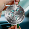 Personalized memorial dragonfly glass car hanger keepsake