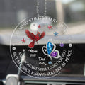 Personalized memorial acrylic car hanger with custom photo cardinal butterfly design