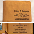 Personalized Leather Wallet For Dad With Custom Father And Daughter Engraving