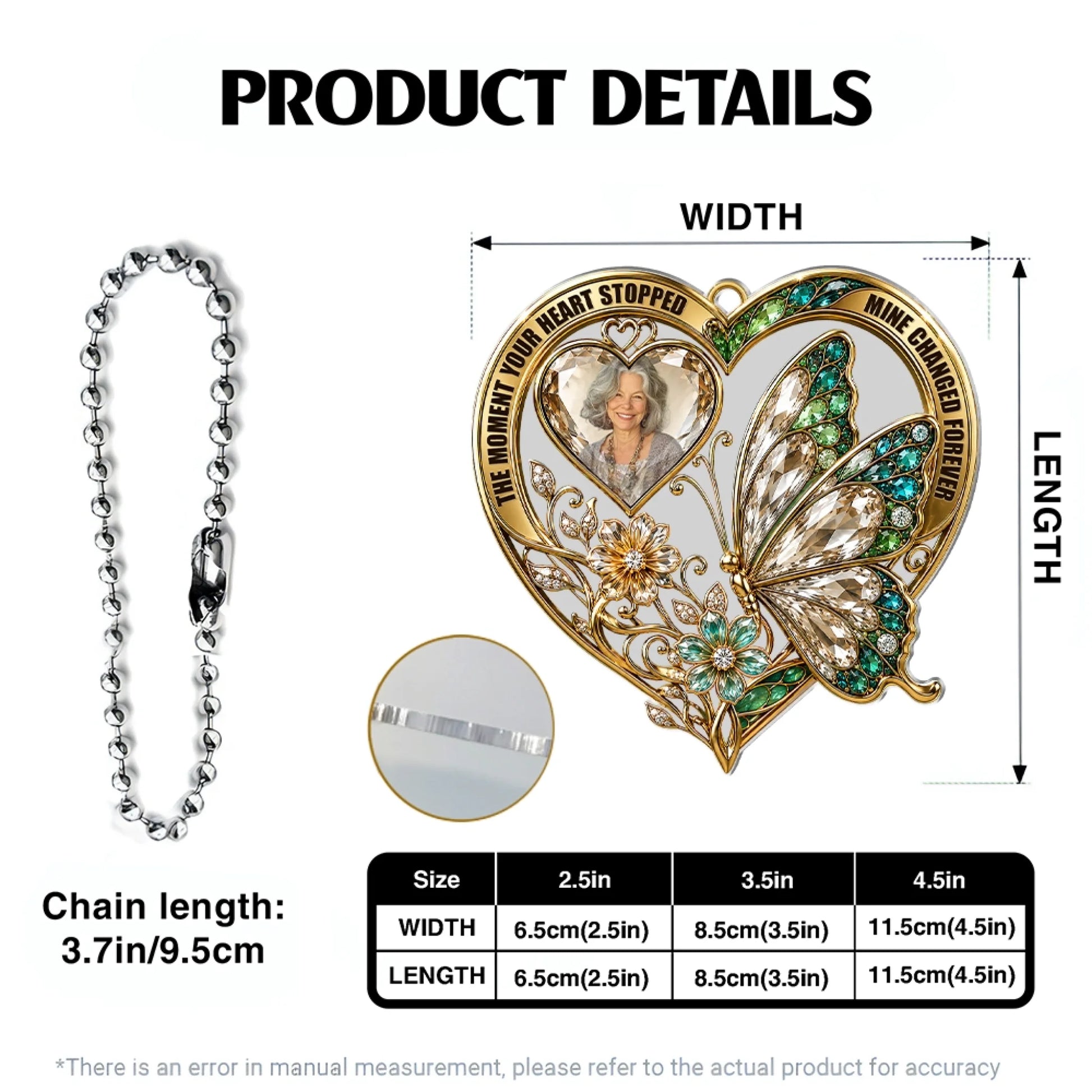 Heart Butterfly Memorial Ornament