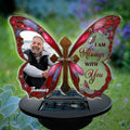 Personalized Always With You Memorial Butterfly Garden Solar Light with Custom Photo