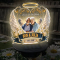 Personalized Angel Memorial Garden Solar Light Illuminated at Night