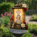 Custom Memorial Solar Lantern Displayed in an Outdoor Garden