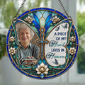 Personalized A Piece Of My Heart Memorial Stained Glass Suncatcher with Photo