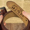 Premium Leather Belt Showing Personalized Inner Engraving