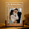 Personalized Wedding Times Acrylic Night Light with Custom Wedding Photo