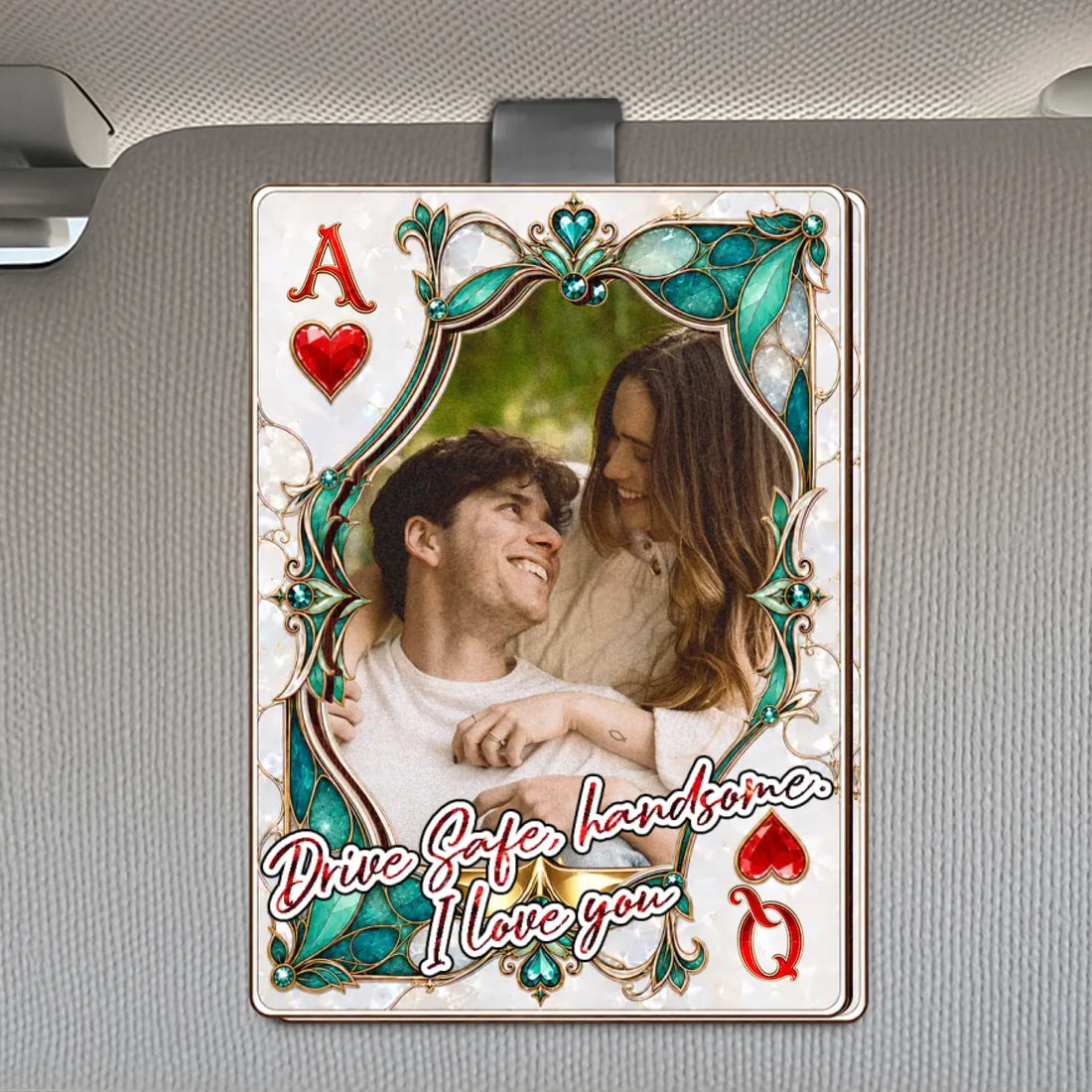 Personalized Drive Safe Handsome Car Visor Clip with Custom Photo