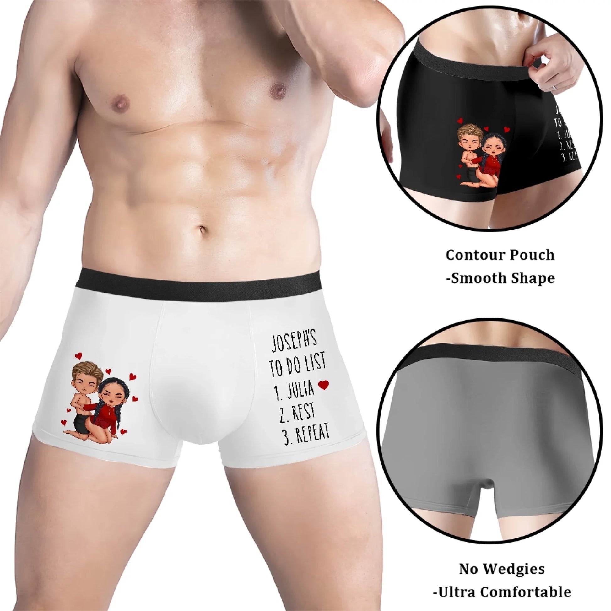 Model Wearing Personalized Custom Boxer Briefs
