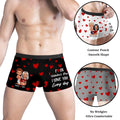 Model Wearing Personalized Funny Photo Boxer Briefs