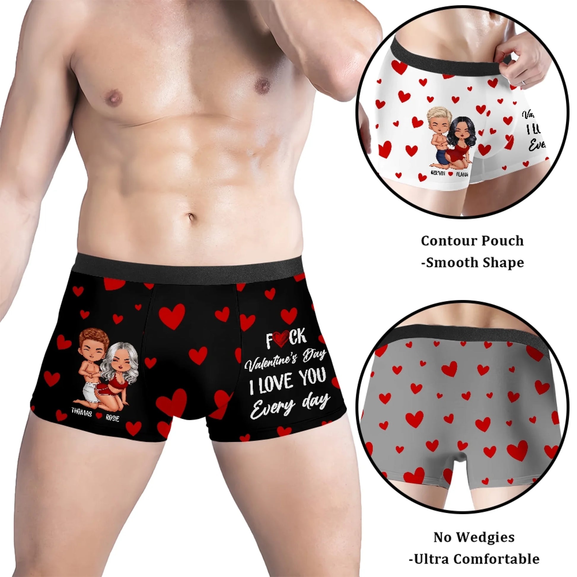 Model Wearing Personalized Funny Photo Boxer Briefs
