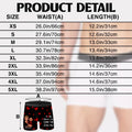 Funny Personalized Men's Boxer Brief Size Chart and Product Details