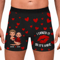 Personalized Kiss Print Men's Boxer Brief with Custom Design