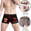 Model Wearing Personalized Kiss Print Boxer Briefs