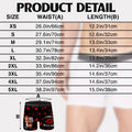 Personalized Men's Boxer Brief Size Chart and Product Details