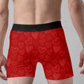 Back View of Personalized Red Boxer Briefs