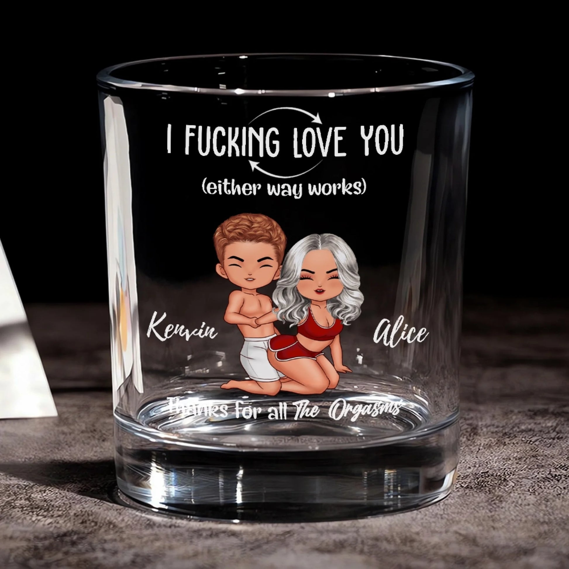 Close-Up of Personalized Whiskey Glass Design