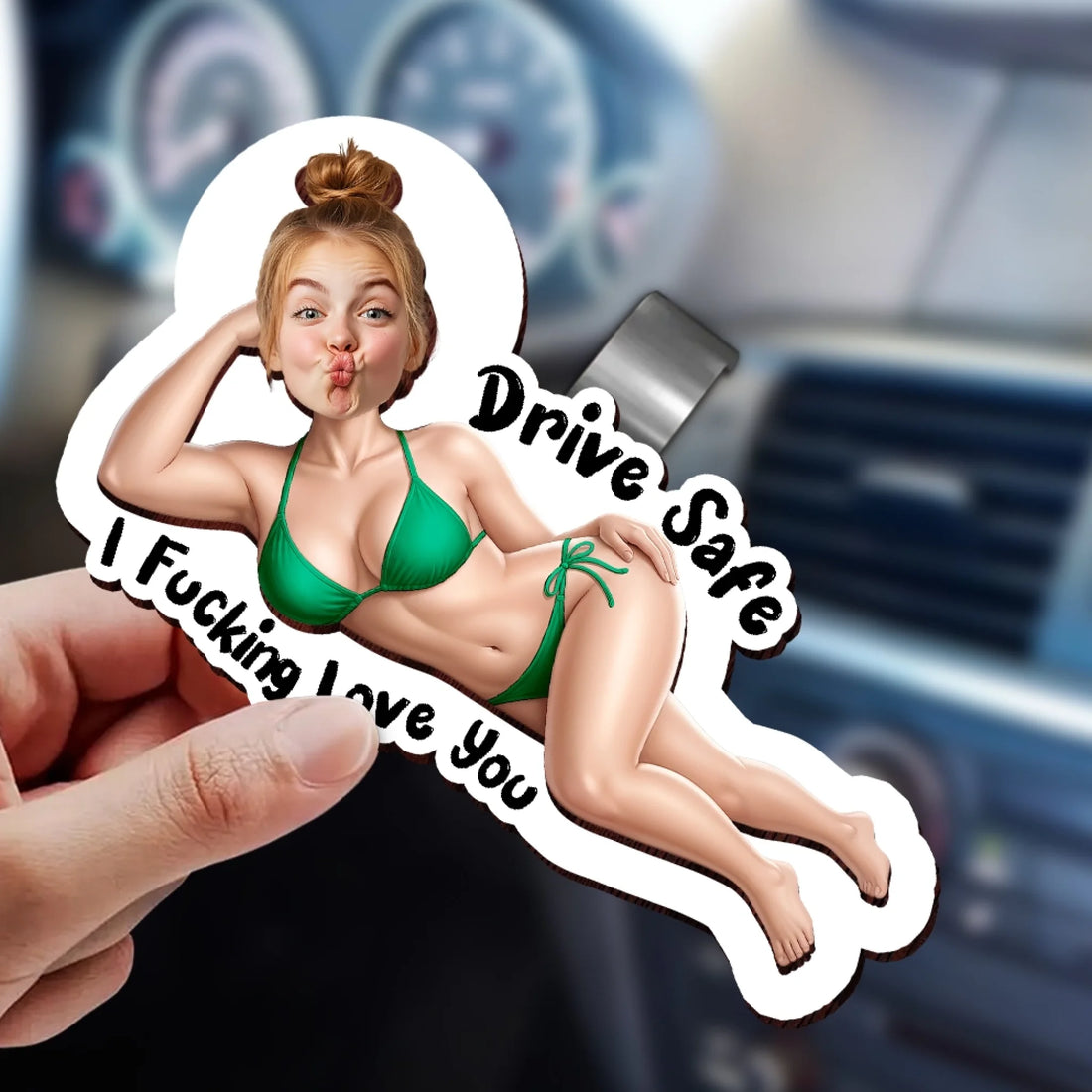 Personalized Funny Romantic Car Visor Clip with Custom Photo