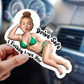 Hand Holding Personalized Wooden Car Visor Clip