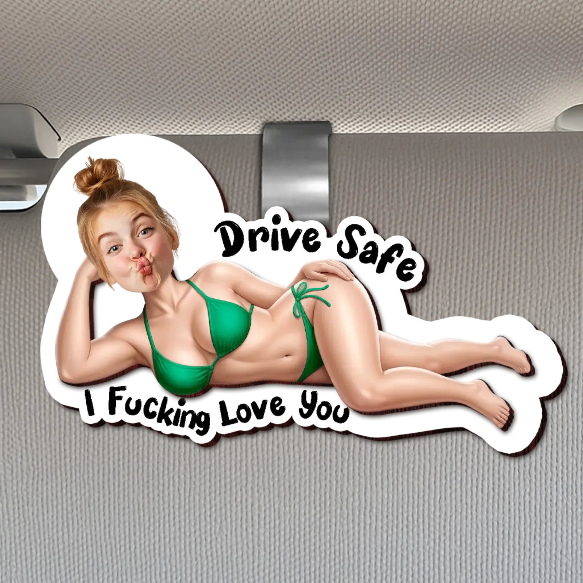 Personalized Funny Romantic Car Visor Clip with Custom Photo