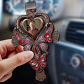 Hand Holding Personalized Memorial Wooden Car Visor Clip