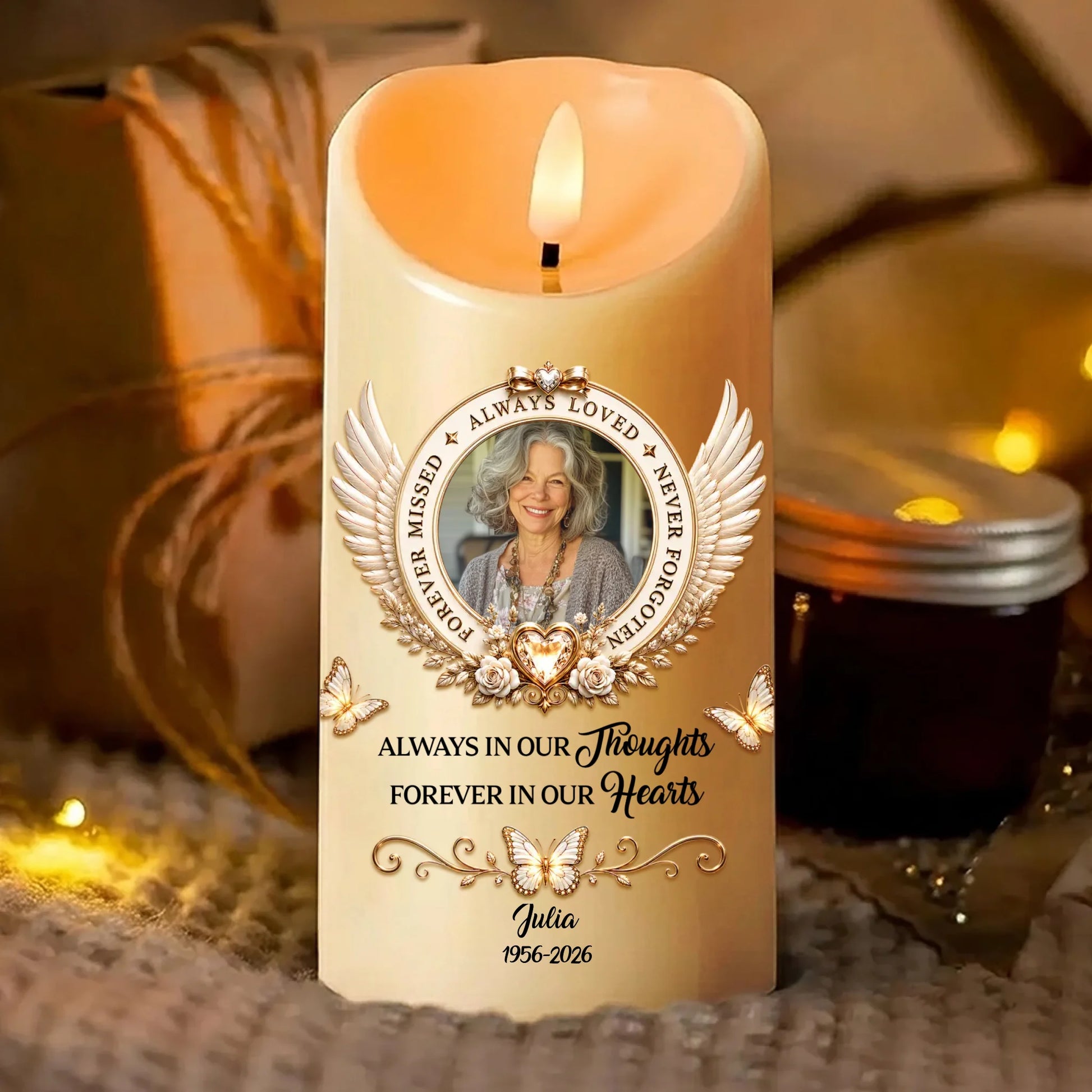 Personalized Memorial LED Candle with Photo