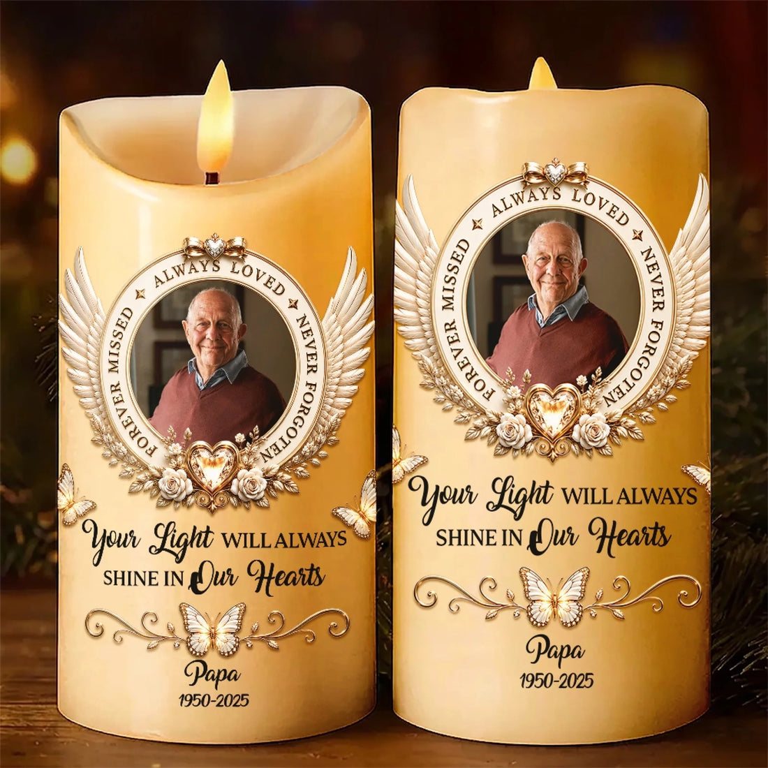 Personalized Memorial LED Candle with Photo