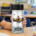 Child Holding Personalized Riding Vehicle Water Bottle
