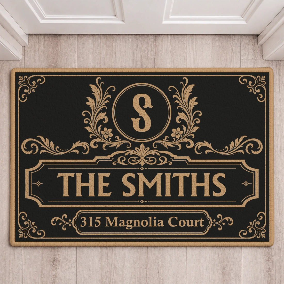 Personalized Family Monogram Doormat with Custom Family Name