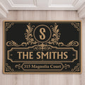 Personalized Family Monogram Doormat with Custom Family Name