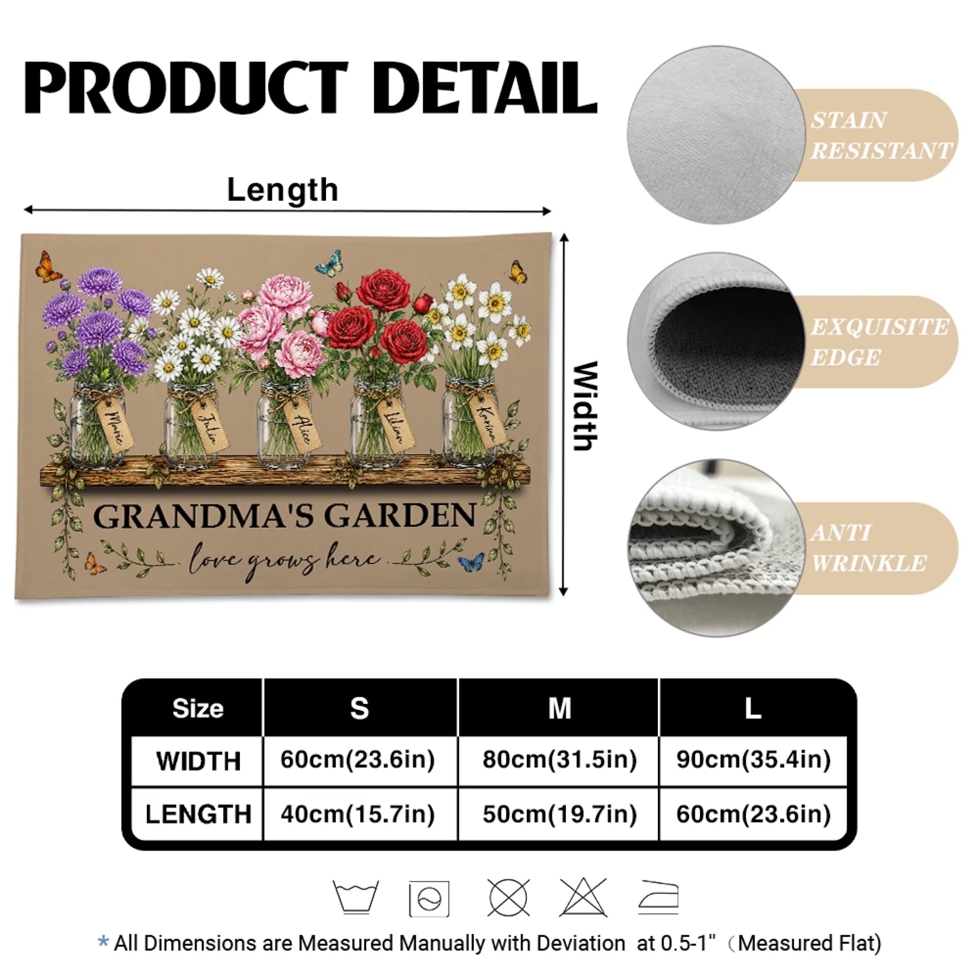 Grandma's Garden Doormat Product Details
