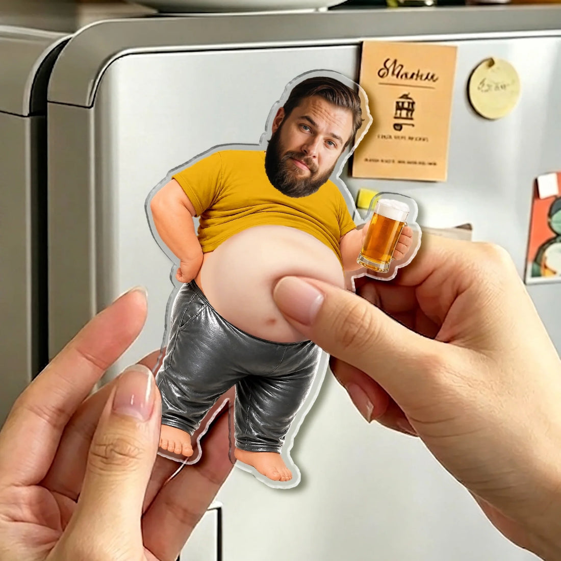 Personalized Father Figure Squishy Fridge Magnet with Custom Photo