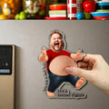 Funny Personalized Father Figure Magnet Displayed on Refrigerator