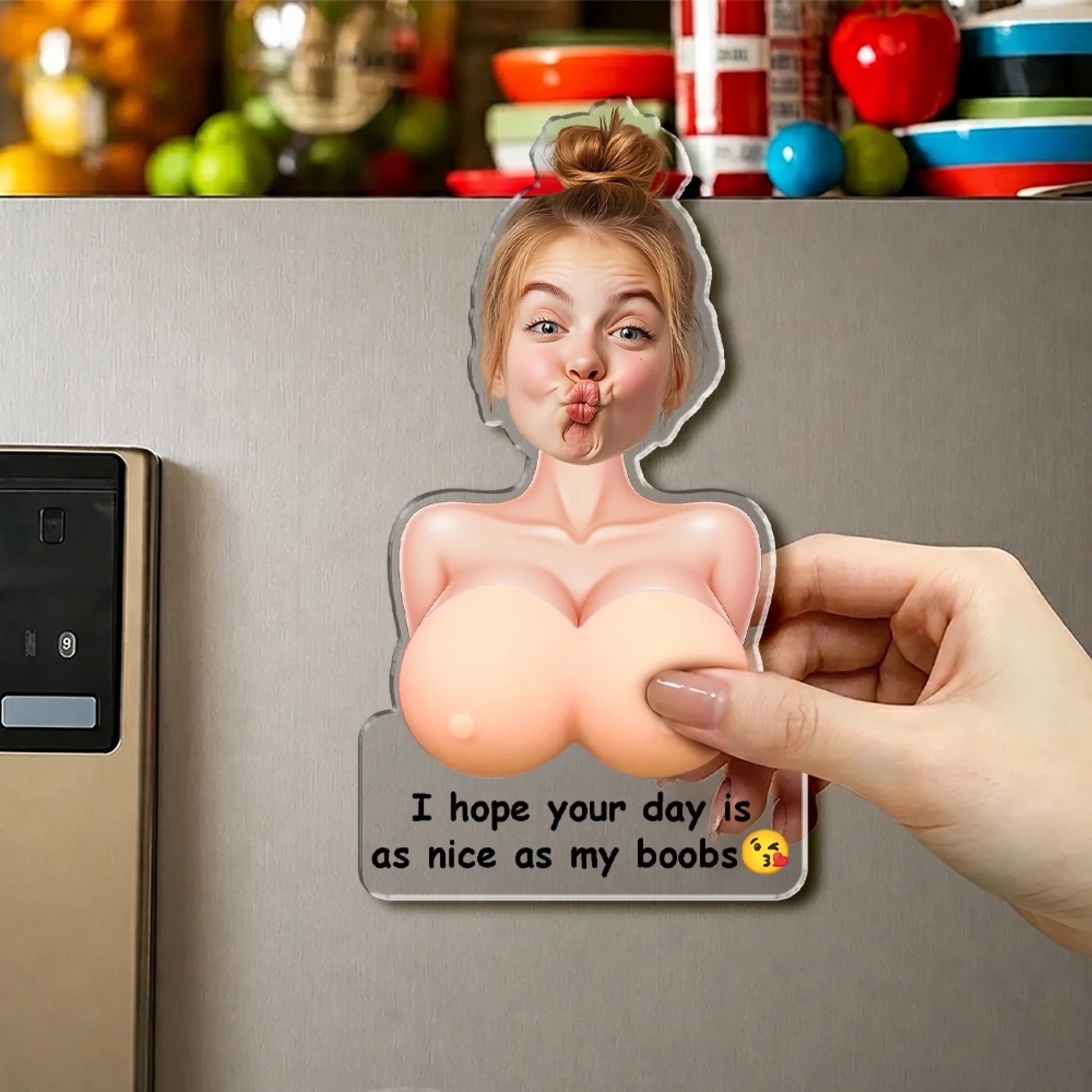 Personalized Funny Magnet Attached to Refrigerator