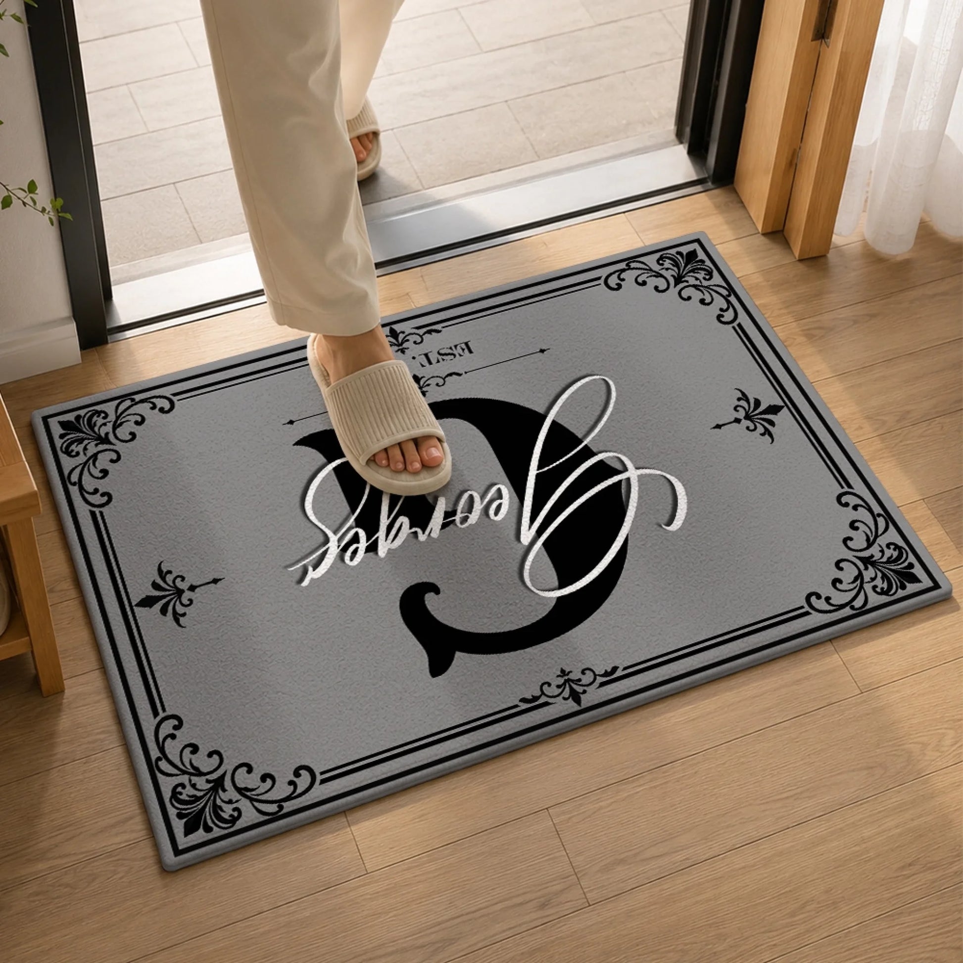 Personalized Family Welcome Rug with Custom Name