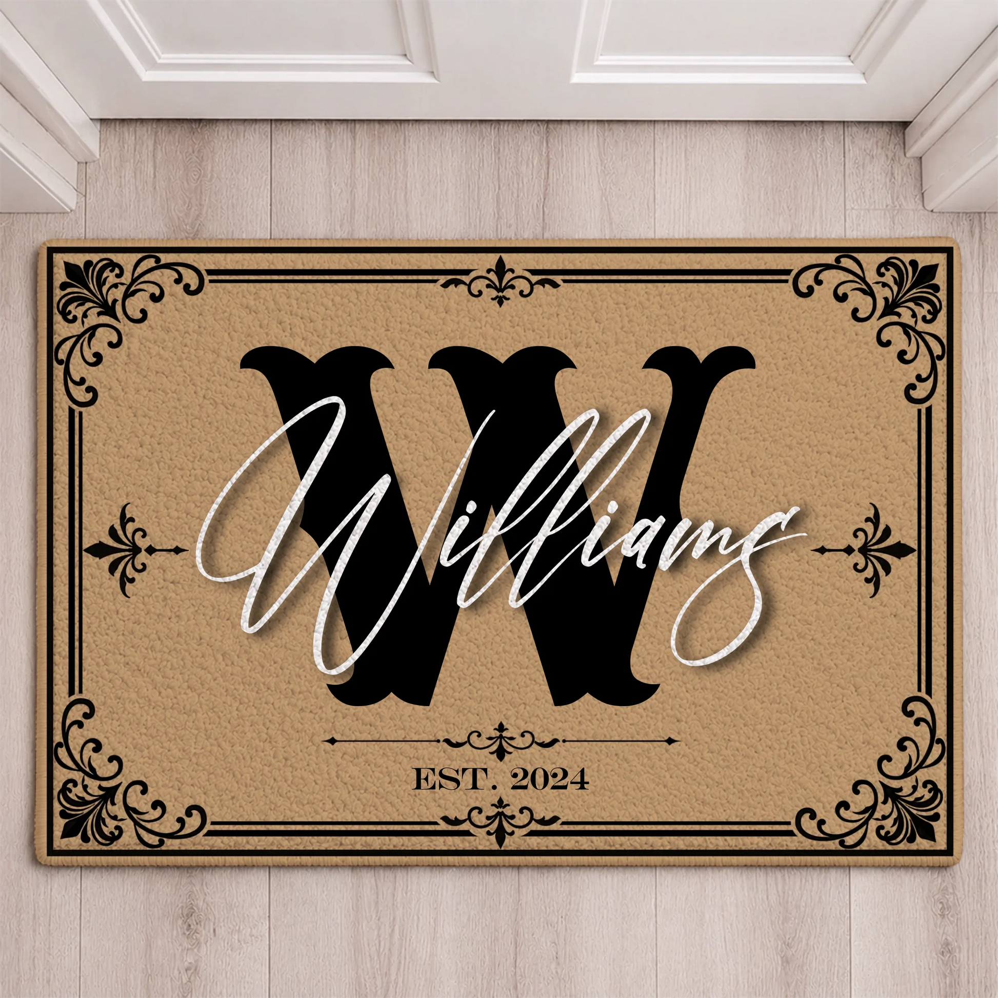Personalized Monogram Family Name Welcome Doormat