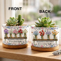 Personalized Ceramic Plant Pot with Bamboo Tray